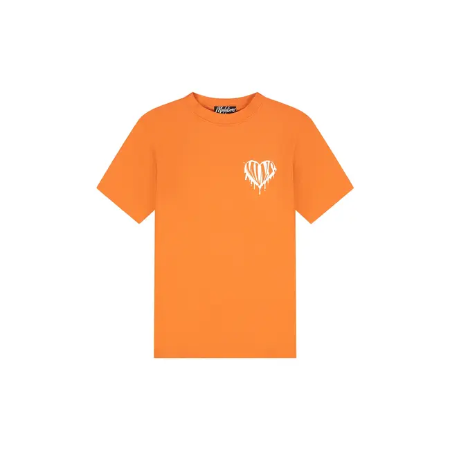 Malelions Malelions Men Dripped Heart T-Shirt Orange - Regular Fit