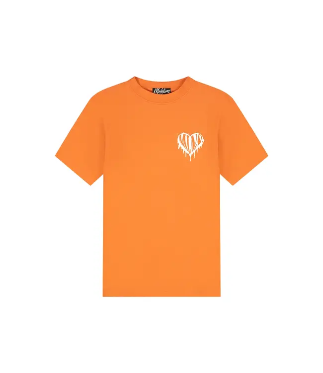 Malelions Malelions Men Dripped Heart T-Shirt Orange - Regular Fit