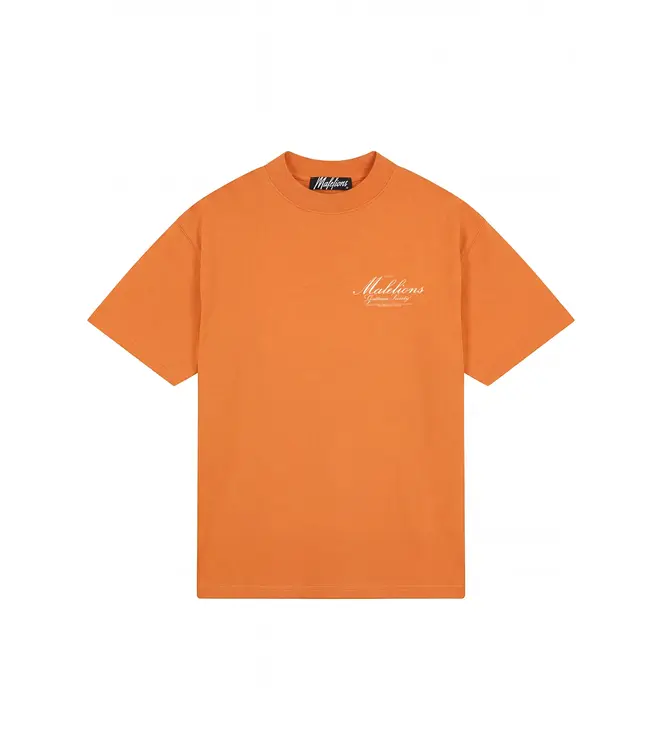 Malelions Malelions Men Gentleman Society T-Shirt Orange - Regular Fit