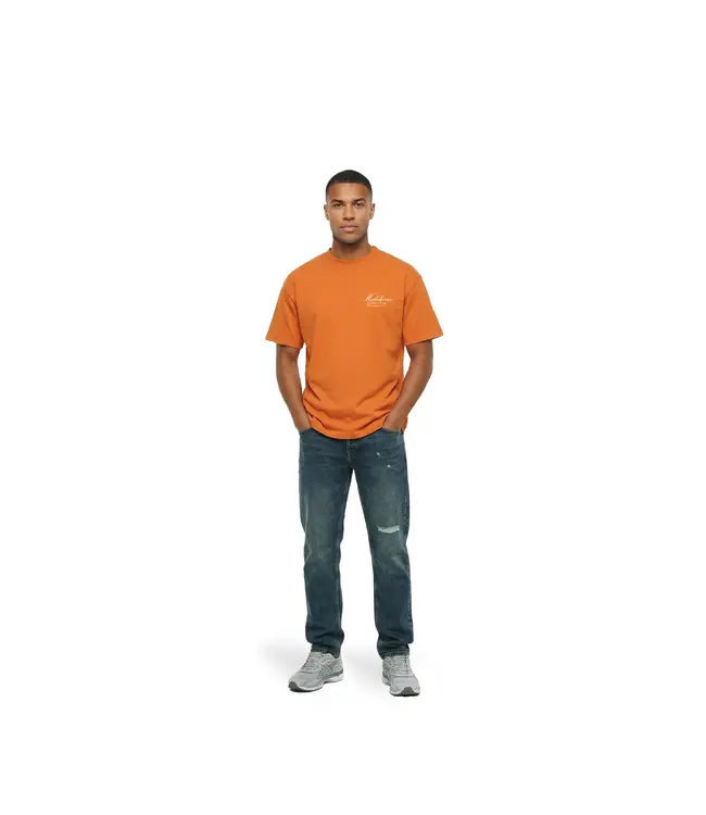 Malelions Malelions Men Gentleman Society T-Shirt Orange - Regular Fit