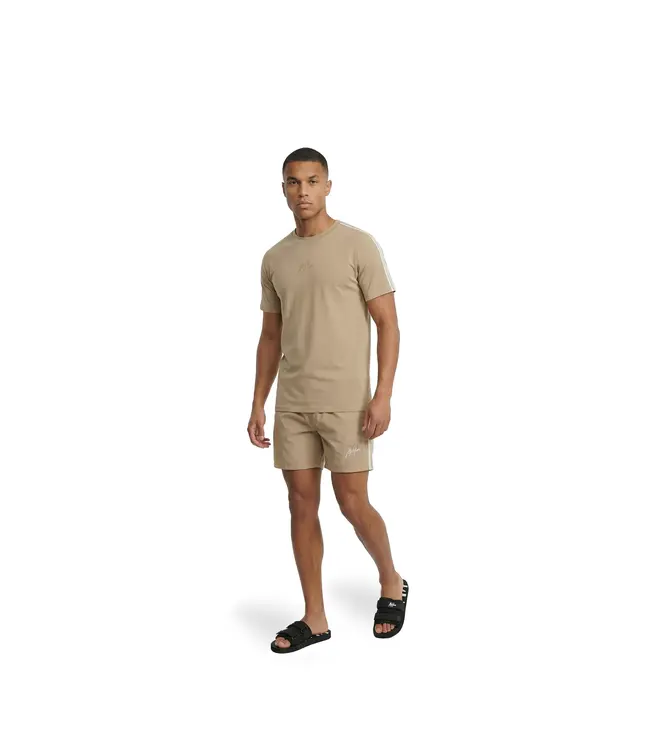 Malelions Malelions Men Studio T-Shirt Light Taupe - Slim Fit