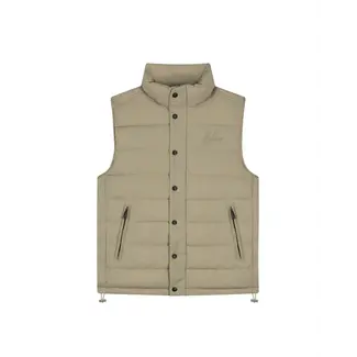 Malelions Malelions Men Placket Padded Vest Sage Brown
