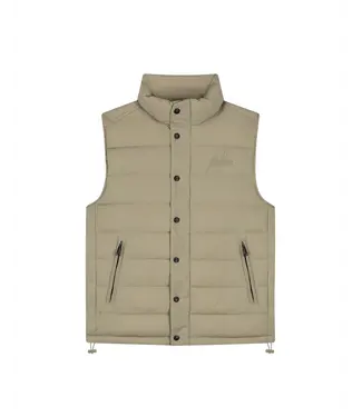 Malelions Malelions Men Placket Padded Vest Sage Brown