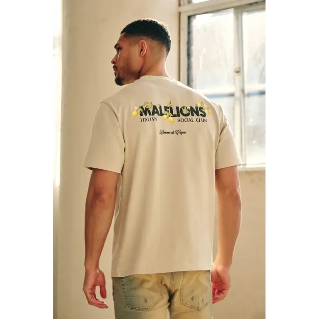 Malelions Malelions Men Limone Di Capri T-Shirt Light Taupe - Regular Fit