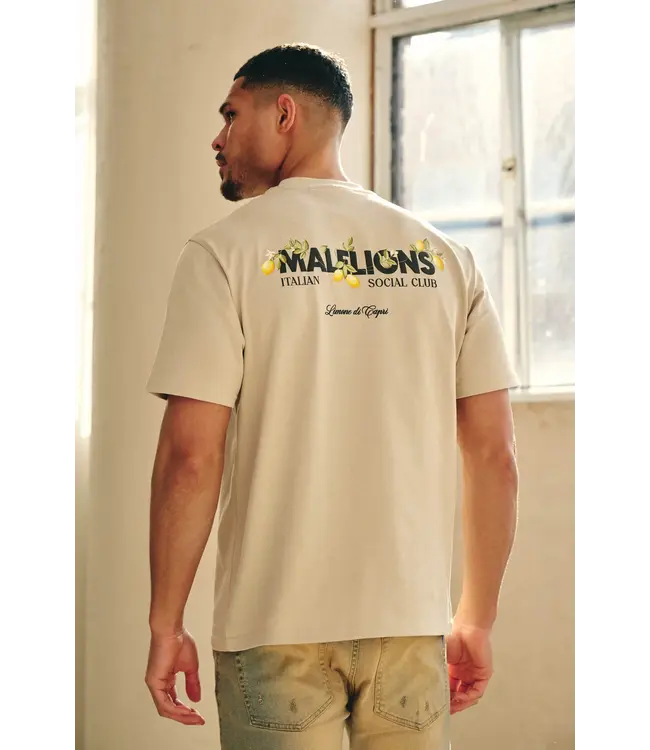 Malelions Malelions Men Limone Di Capri T-Shirt Light Taupe - Regular Fit