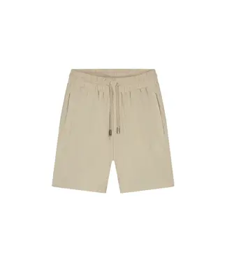 Malelions Emblem Seersucker Shorts Light Taupe