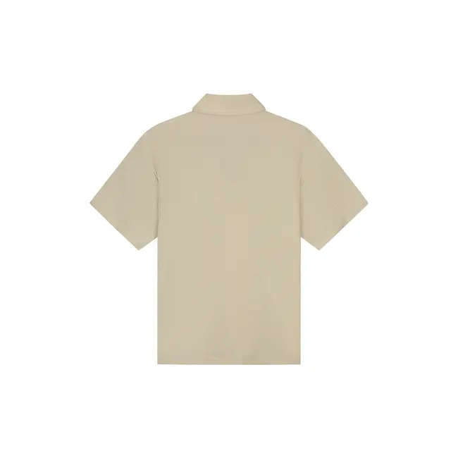 Malelions Malelions Men Emblem Seersucker Shirt Light Taupe - Oversized Fit