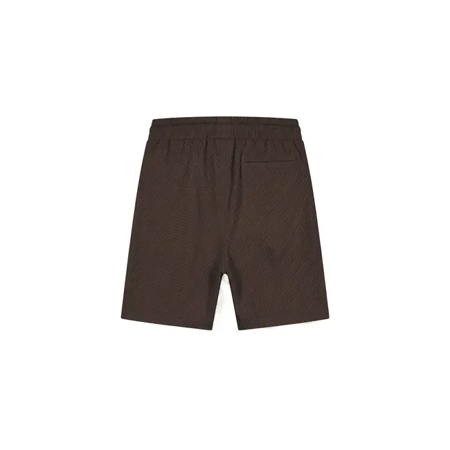 Malelions Malelions Men Diagonal Seersucker Shorts Dark Brown - Regular Fit