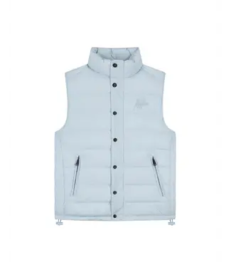 Malelions Placket Padded Vest Ice Blue