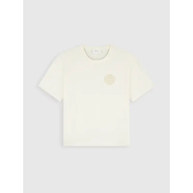 PurePath (by PureWhite) PurePath 26010114 Emblem Badge T-shirt Ecru - Boxy Fit