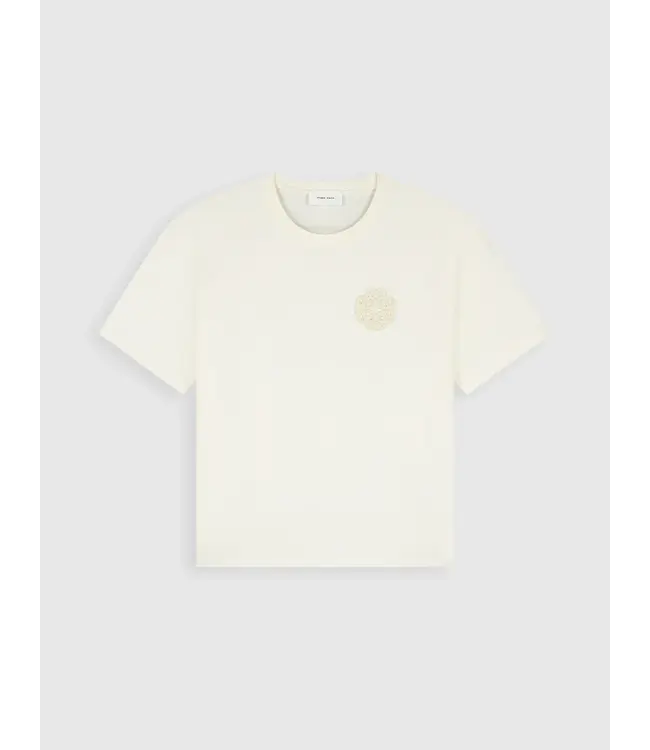 PurePath (by PureWhite) PurePath 26010114 Emblem Badge T-shirt Ecru - Boxy Fit