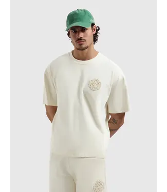 PurePath (by PureWhite) Emblem Badge T-shirt Ecru - Boxy Fit