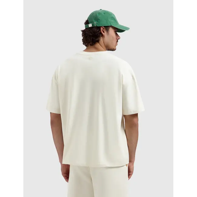 PurePath (by PureWhite) PurePath 26010114 Emblem Badge T-shirt Ecru - Boxy Fit
