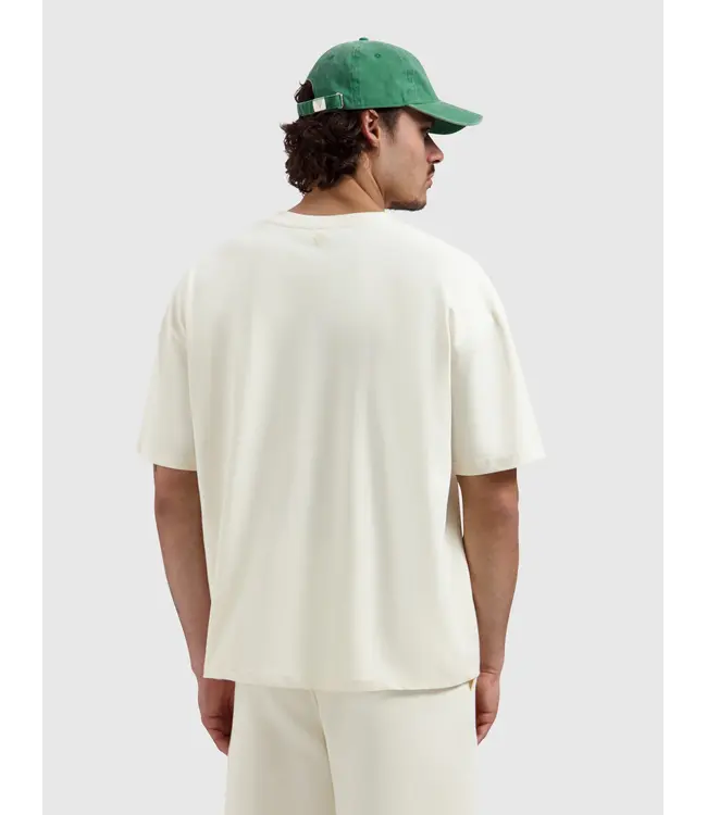 PurePath (by PureWhite) PurePath 26010114 Emblem Badge T-shirt Ecru - Boxy Fit