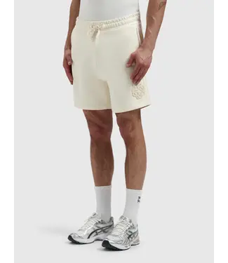 PurePath (by PureWhite) Emblem Badge Sweat Shorts Ecru - Regular Fit