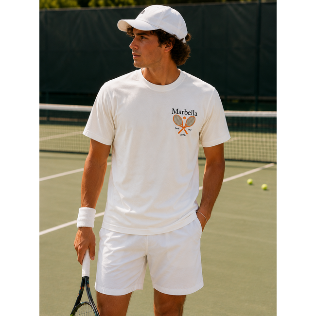 Outlet Outlet Marbella Tennis Club T-Shirt White - Regular Fit