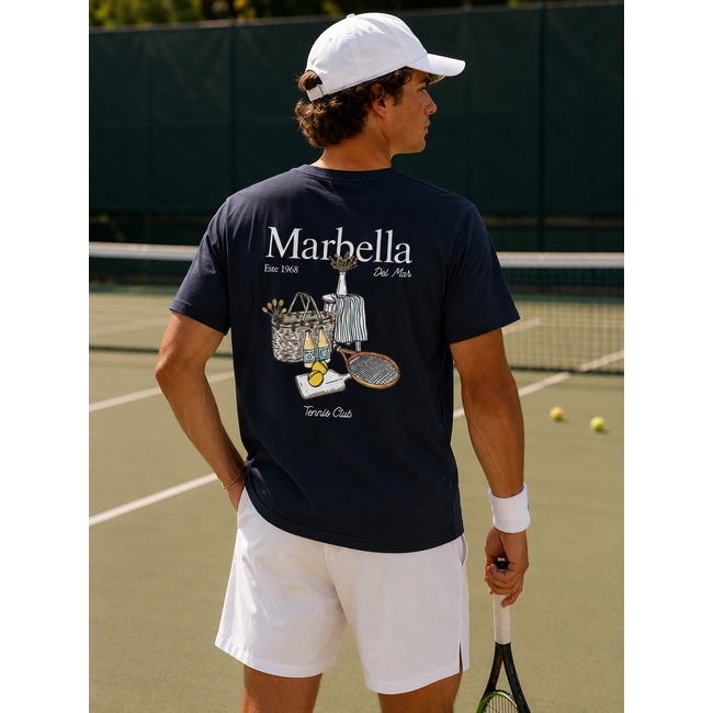Outlet Outlet Marbella Tennis Club T-Shirt Black - Regular Fit