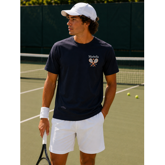 Outlet Marbella Tennis Club T-Shirt Black - Regular Fit