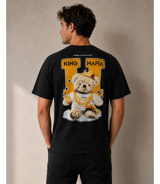 Outlet King Mafia Bear T-Shirt Black - Regular Fit