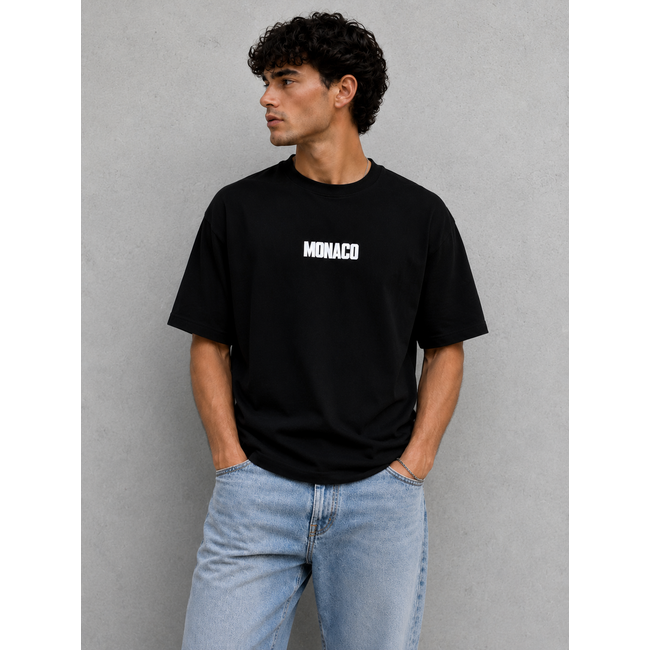 Outlet Outlet Monaco T-Shirt Black - Loose Fit