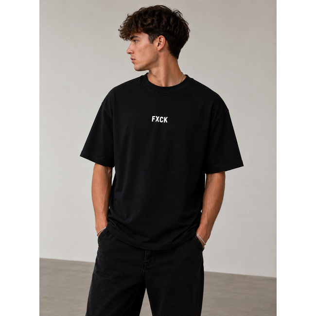 Outlet Outlet FXCK T-Shirt Black - Oversized Fit