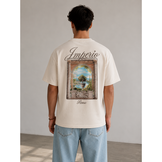 Outlet Outlet Imperio Roma T-Shirt Beige - Oversized Fit