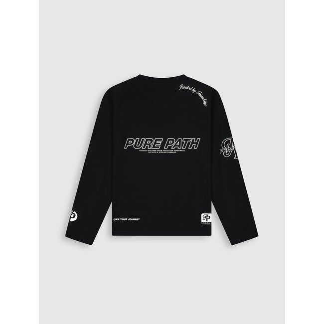 PurePath (by PureWhite) PurePath 26030105 United Longsleeve T-Shirt Black - Boxy Fit