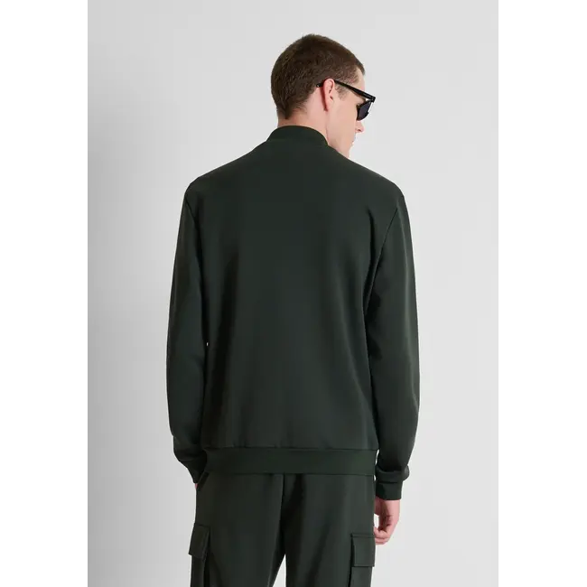 Antony Morato Antony Morato MMFL01173-FA150168 Forest green regular-fit sweatshirt in cotton interlock with contrast techno-fabric inserts - Regular Fit
