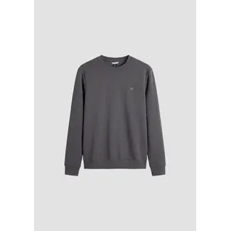 Antony Morato Sweatshirt in interlock with plate on heart Steel Grey - Regular Fit