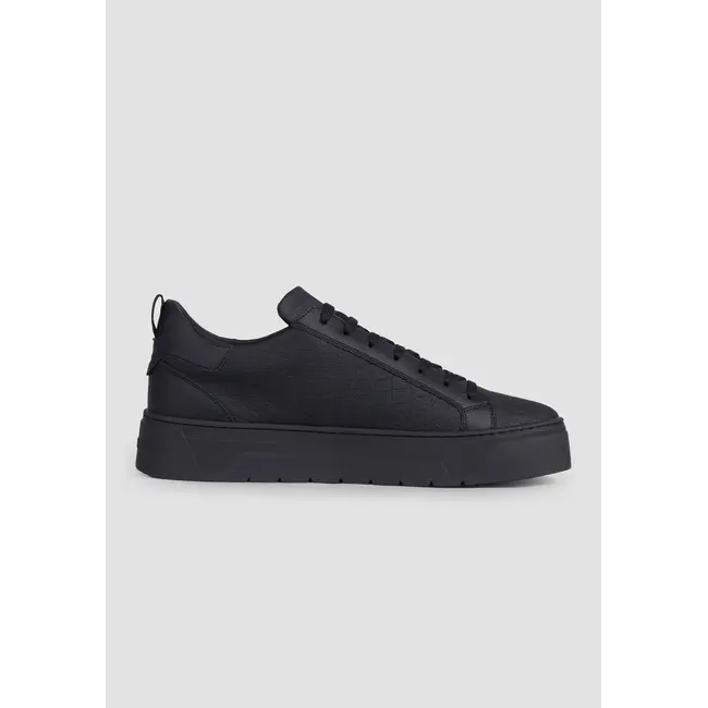 Antony Morato Antony Morato MMFW01715-LE300105 "Metal Bold Animal" coffee sneakers in crocodile-print leather with 3D logo plate and inlaid platform sole