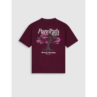 PurePath (by PureWhite) Tree Of Life T-Shirt Wine Red - Loose Fit