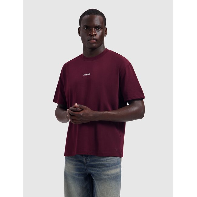 PurePath (by PureWhite) PurePath 26030110 Tree Of Life T-Shirt Wine Red - Loose Fit