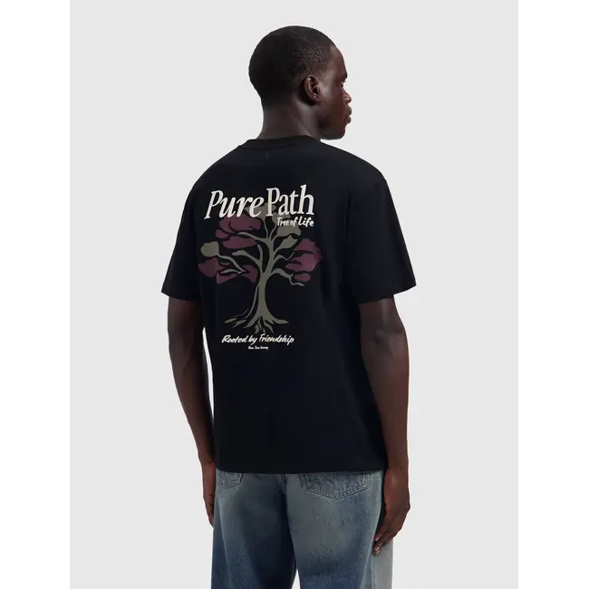 PurePath (by PureWhite) PurePath 26030110 Tree Of Life T-Shirt Black - Loose Fit