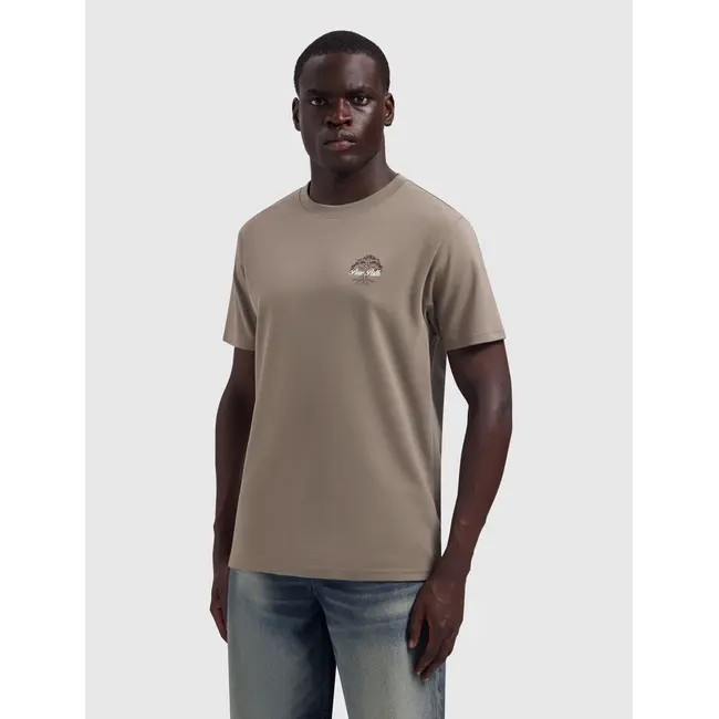 PurePath (by PureWhite) PurePath  26030102 Rooted Tree T-Shirt Taupe - Regular Fit