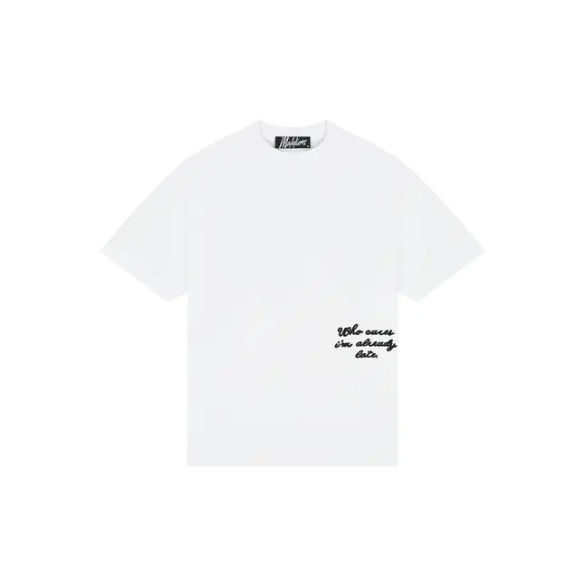 Malelions Malelions Men Already Late T-Shirt White - Oversized Fit