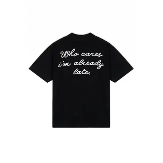 Malelions Already Late T-Shirt Black - Oversized Fit