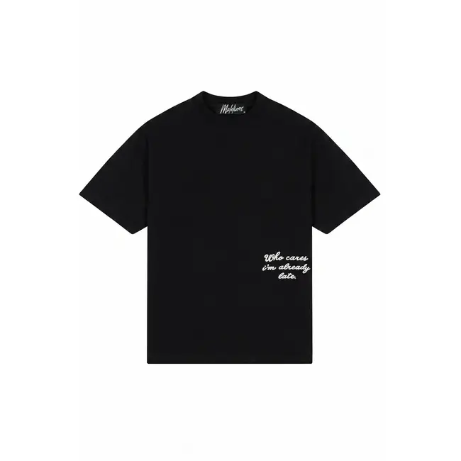 Malelions Malelions Men Already Late T-Shirt Black - Oversized Fit