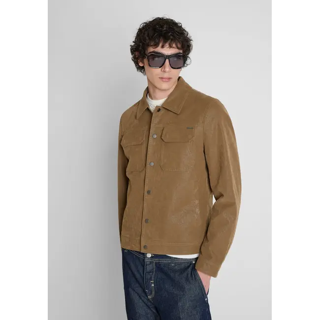 Antony Morato Antony Morato MMCO00985-FA210105 Beige slim-fit coat in faux leather - Slim Fit