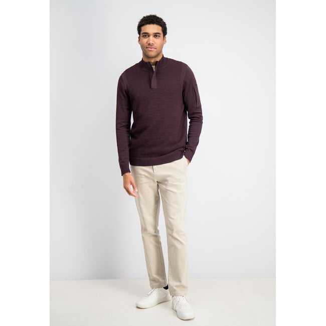 Gabbiano Gabbiano 6167278 HOYT Tech Knit Half Zip Burnt Bordeaux - Regular Fit