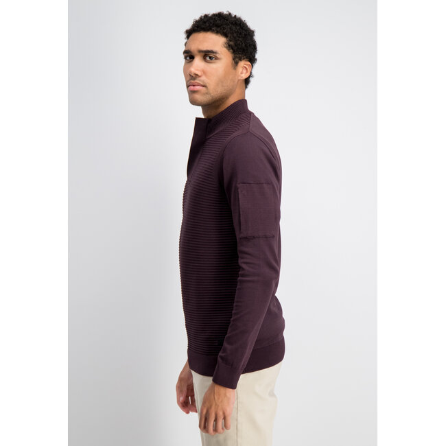 Gabbiano Gabbiano 6167278 HOYT Tech Knit Half Zip Burnt Bordeaux - Regular Fit