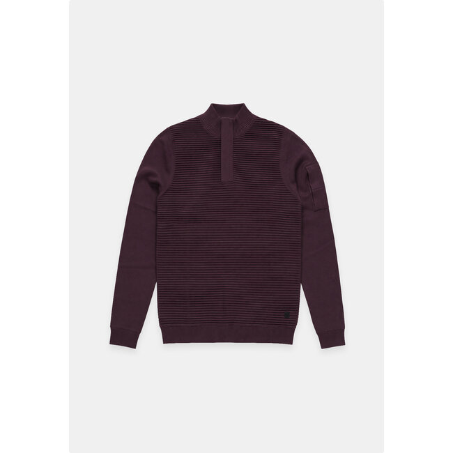Gabbiano Gabbiano 6167278 HOYT Tech Knit Half Zip Burnt Bordeaux - Regular Fit