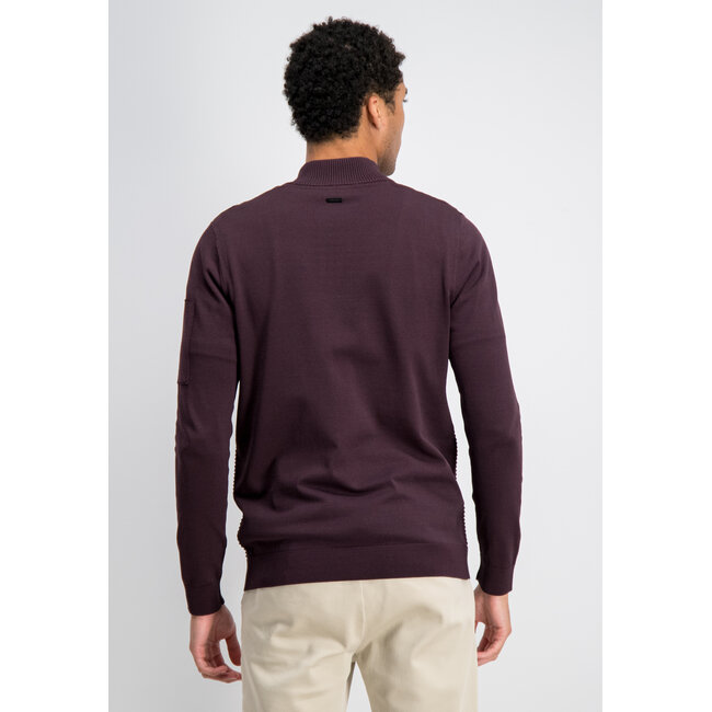 Gabbiano Gabbiano 6167278 HOYT Tech Knit Half Zip Burnt Bordeaux - Regular Fit