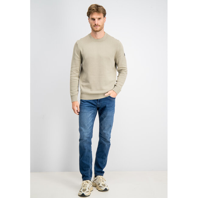 Gabbiano Gabbiano 6167283 EWAN Garment Dye Crewneck Knitwear Sweater Sage Green - Regular Fit