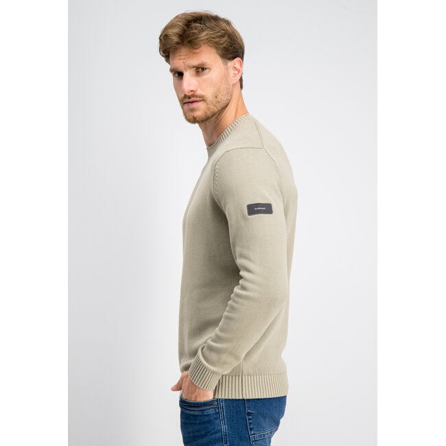 Gabbiano Gabbiano 6167283 EWAN Garment Dye Crewneck Knitwear Sweater Sage Green - Regular Fit