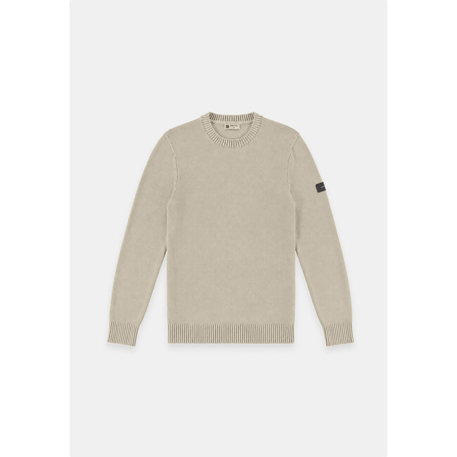 Gabbiano Gabbiano 6167283 EWAN Garment Dye Crewneck Knitwear Sweater Sage Green - Regular Fit
