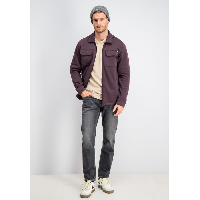 Gabbiano Gabbiano 4267422 EASON Sweat Zip Overshirt Burnt Bordeaux - Regular Fit