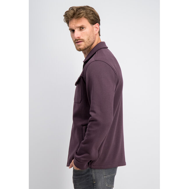 Gabbiano Gabbiano 4267422 EASON Sweat Zip Overshirt Burnt Bordeaux - Regular Fit