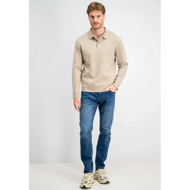 Gabbiano Gabbiano 6167282 'Yaric' Merino Knit Polo Almond - Regular Fit