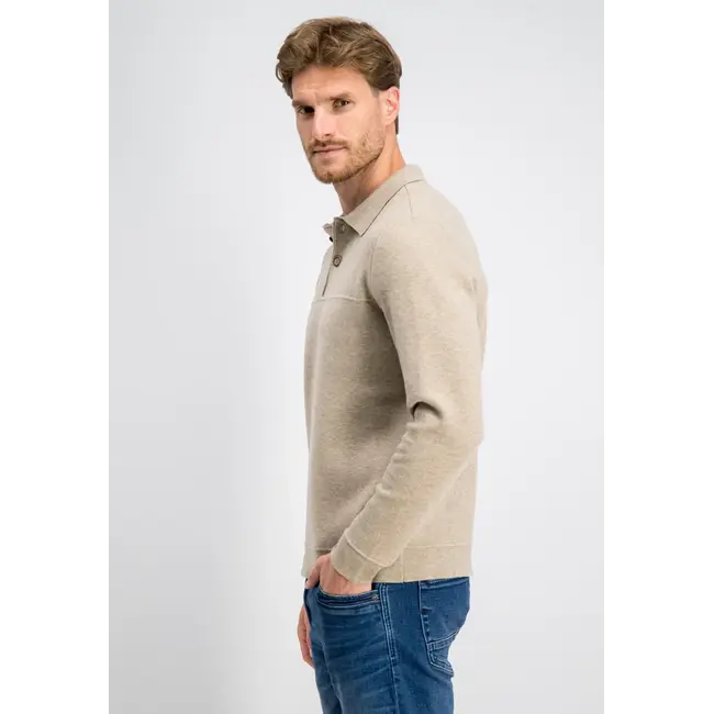 Gabbiano Gabbiano 6167282 'Yaric' Merino Knit Polo Almond - Regular Fit