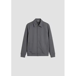 Antony Morato Grey regular-fit coat in bi-stretch fabric with logo on metal badge